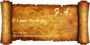 Flamm András névjegykártya